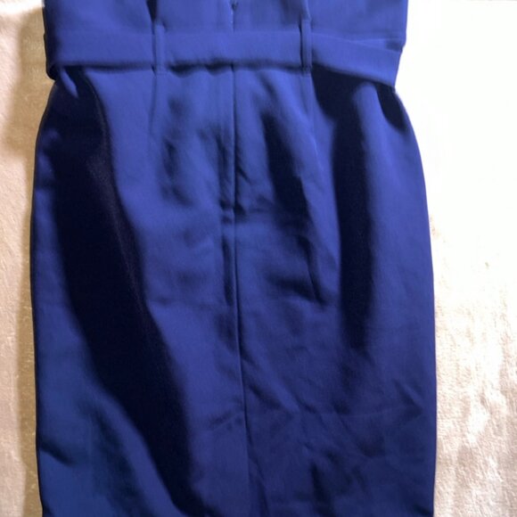 Liz Claiborne Career Women 4 Navy Belted Lady Liberty Pencil‎ Office Skirt (T) - Picture 7 of 7